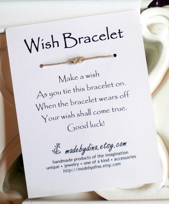 50 Best Bridal Shower Favor Ideas: wish bracelet (by made by dina)